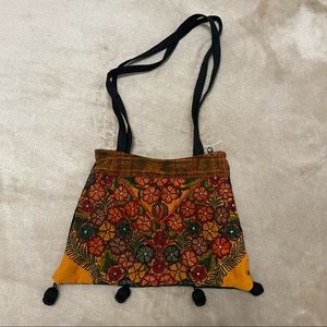 Small Embroidered Floral Boho Purse